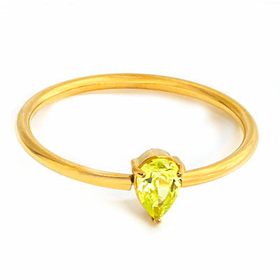 Zodiac Birthstone Heart Rings - Adjustable Gold-Tone Gemstone Stackable Rings