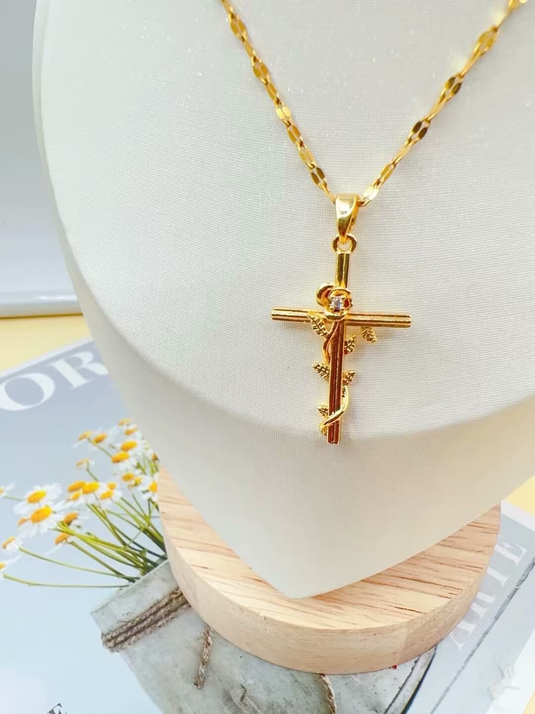 Sleek Stainless Steel Adjustable Cross Necklace - Durable Corrosion Resistant Faith Jewelry