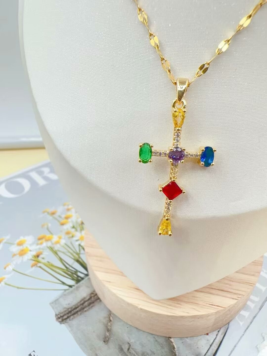 Sleek Stainless Steel Adjustable Cross Necklace - Durable Corrosion Resistant Faith Jewelry