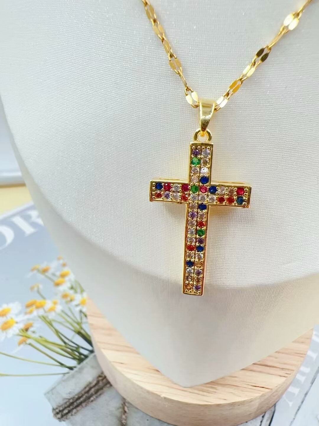 Sleek Stainless Steel Adjustable Cross Necklace - Durable Corrosion Resistant Faith Jewelry