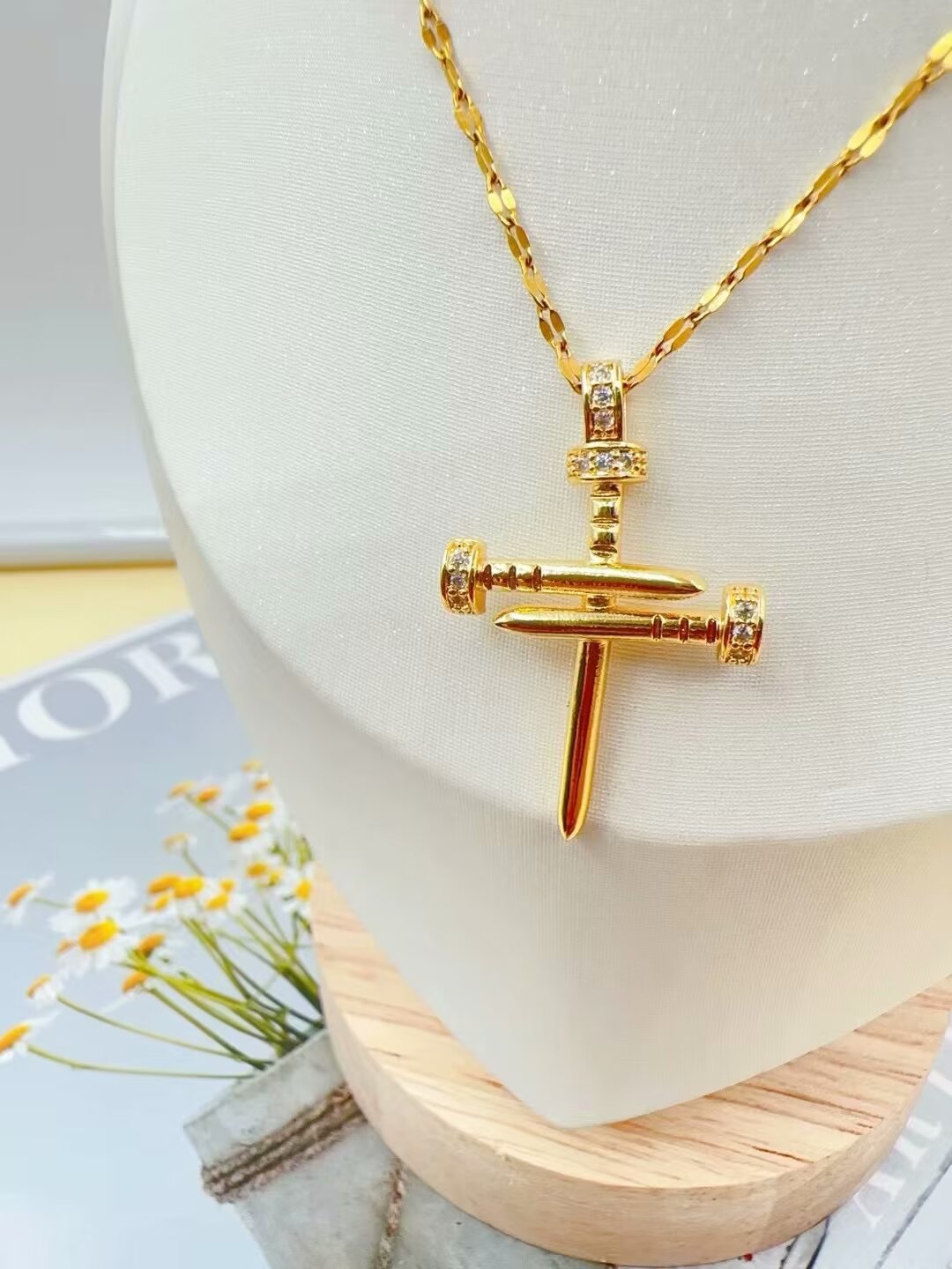 Sleek Stainless Steel Adjustable Cross Necklace - Durable Corrosion Resistant Faith Jewelry